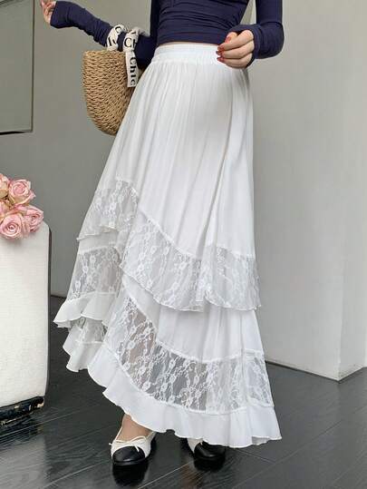 K-Vae 新款蕾丝不对称A字蛋糕裙，春夏款