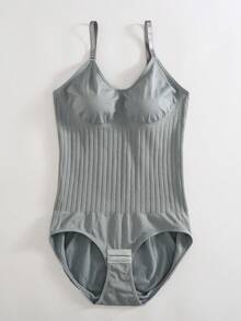 1 件大码女式纯色简约日常紧身衣