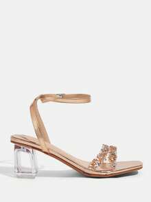 CUCCOO TILAWA Giày sandal cao gót nữ đính đá pha lê lấp lánh, thích hợp cho các hoạt động ngoài trời và tiệc tùng, giày mùa xuân, giày dự tiệc lễ Phục sinh và dạ hội. - Rượu sâm banh - Xem 2