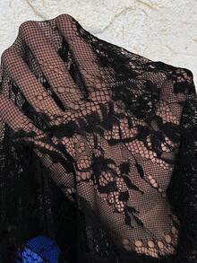 SHEIN Clasi 优雅性感黑色蕾丝吊带背心，女士款 - 寶藍色 - 查看 7