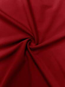 SHEIN Slayr 性感优雅吊带修身荷叶边低胸长裙，酒红色 - 酒紅色 - 查看 8