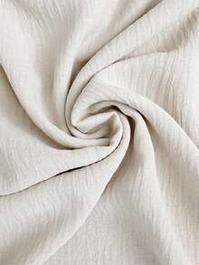 Selianne 女士优雅纯色纹理圆领荷叶袖系带A字连衣裙，春夏款 - 卡其色 - 查看 8