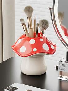 1个可爱蘑菇笔筒，桌面收纳，化妆刷收纳，高性价比创意笔筒，适合儿童、学生和办公室使用 - 彩色 - 查看 6