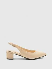 CUCCOO BIZCHIC Elegantes tacones altos puntiagudos, sandalias de tira versátiles y de moda simple para mujer, ideales para ir al trabajo o el Día de San Valentín - Albaricoque - Ver 2