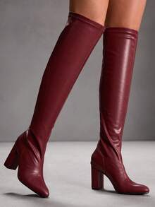 CUCCOO SZL Women Over-The-Knee Boots Valentine's Day - Burgundy - View 2