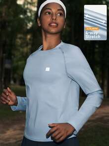 In My Nature 女士插肩袖休闲户外T恤 - 藍色 - 查看 1