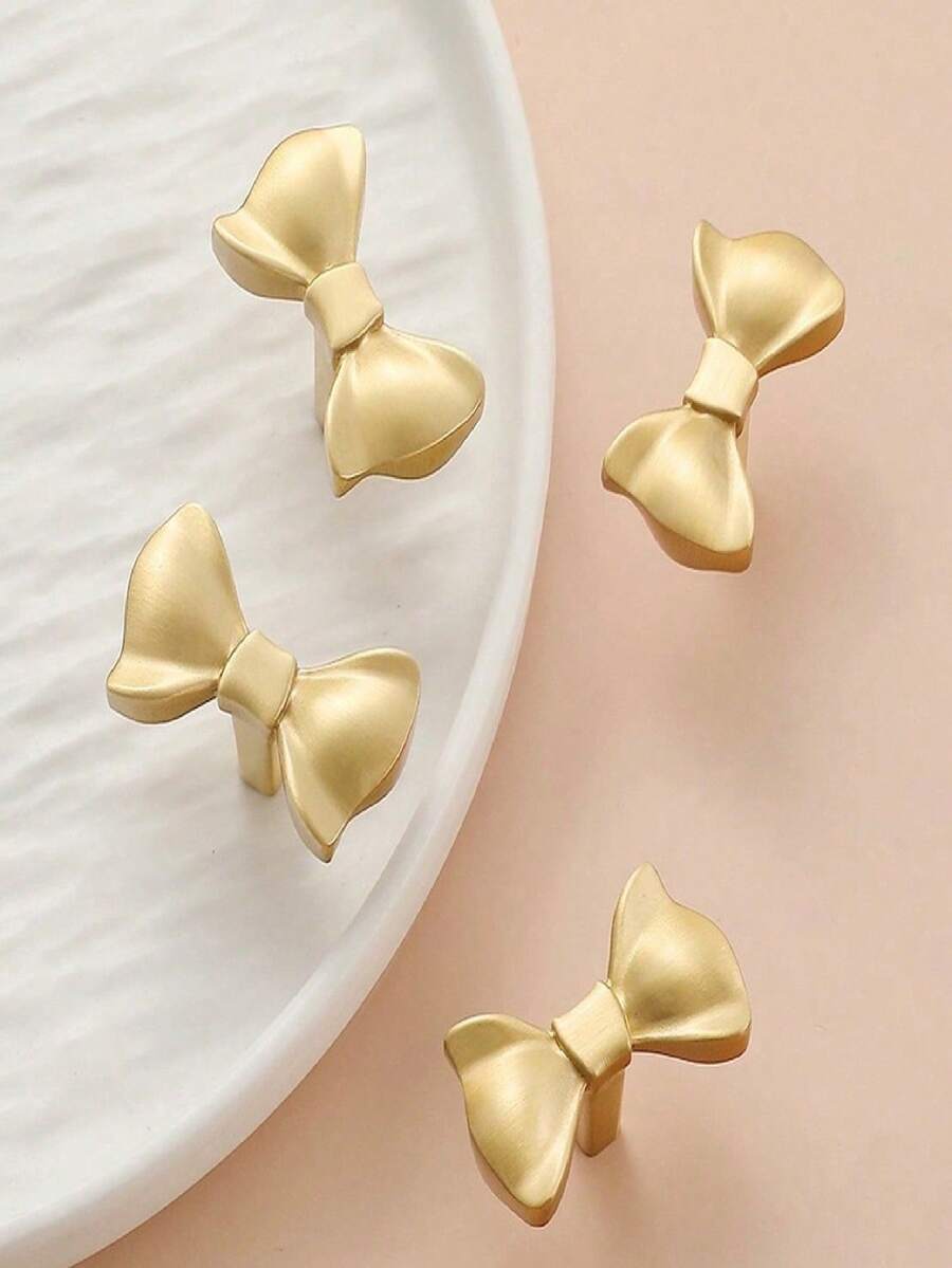 Elegant Brass Bow Drawer Handle - Fashionable Cabinet Door Handle, Suitable For Home Decoration, Suitable For Cabinet And Drawer Door Handles - Multicolor - View 1