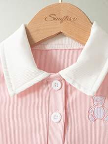 Souflis Souflis 2pcs/Set Baby Girl Spring&Summer Casual Style Bowknot-Shape Embroidery Sleeveless Top&Short Pleated Skirt - Multicolor - View 4