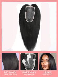 SMART&MATCH Ekstensi Rambut Jepit Satu Potong 5 Klip Highlight dengan Satu Potong Rambut Asli Hitam Gelombang Tubuh Jepit Campuran Pirang Gelombang Tubuh Cokelat Aksesori Rambut Rambut Jepit - Natural Black - View 4