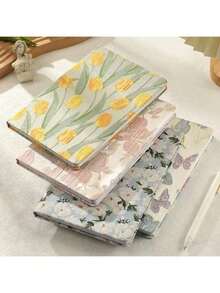 Chic Floral Fabric Notebook A6- A5 Size, Artistic Journal & Diary With Fresh Design"Oriental Silk" Back To School - Multicolor - View 8