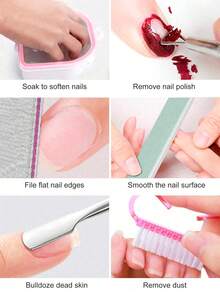 1件/2件/3件套手指形美甲卸甲碗 美甲工具 指甲边缘推棒/指甲边缘剥离器/凝胶指甲油卸除浸泡碗 三件套护理碗 适用于美甲沙龙 - 彩色 - 查看 3