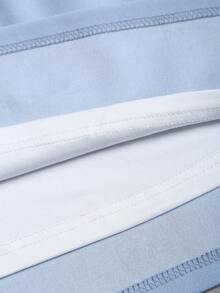 Sweetra Đầm ống ôm sát gợi cảm bằng nhung phối màu tương phản, thắt nơ, thích hợp cho nữ, phù hợp đi làm và mặc thường ngày, mùa xuân/thu. - Màu xanh lam - Xem 4