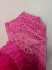 Zestiva 1 bộ áo liền thân nữ màu hồng gradient, chất liệu vải rỗng, cổ khoét sâu, tay dài, dáng rộng, thích hợp mặc đi biển, gợi cảm và thoải mái cho kỳ nghỉ hè. - Màu Hồng Tươi - Xem 8