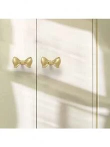 Elegant Brass Bow Drawer Handle - Fashionable Cabinet Door Handle, Suitable For Home Decoration, Suitable For Cabinet And Drawer Door Handles - Multicolor - View 3