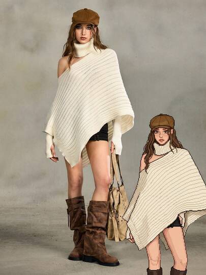 Hippie Women's Y2K Millennium Vintage Asymmetric Hem Cover Up, Versatile Layering Sweater