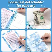 100 Day Savings Challenge Money Saving Binder With Cash Envelopes Money Saver Book Money Saving Challenge Book For Smart Budgeting Back To School - Multicolor - View 3