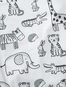 Loomiva 4pcs/Set Cute Casual Solid Color Knit Bodysuit For Baby Boys/Girls, Suitable For Summer Graphic Fall - Multicolor - View 3