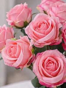 3 pièces/6 pièces Roses artificielles flamboyantes, fleurs de simulation, roses, décoration de la fête des mères, décoration de la saison des mariages, décoration de la saison des remises de diplômes, décoration de dîner aux chandelles, décoration de dortoir scolaire et de bureau, décoration de fête extérieure, fête d'anniversaire, décoration d'entrée de maison, d'hôtel, de restaurant, de salon, de chambre, de banquet de mariage, de cuisine, de jardin, décoration pour toutes les saisons - Multicolore - Voir 4