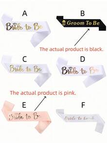 SHEIN 1 件 9.5*79 厘米缎带肩带，婚礼生日派对装饰，多种款式适合新娘、准爸爸、准妈妈、伴娘和伴郎、冠军、获胜肩带、生日礼物，多种颜色 - 白色 - 查看 3