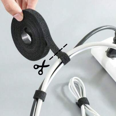 1 Reusable Cable Tie, Available In Sizes 1m/3m/5m, Suitable For Securing Desktop Cables, Outlet Wires, And Organizing Desktop Computer Cable Bundles!