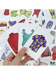 Complete Clothing Identification Game Set With Apparel Illustration Cards And Style Matching Mechanics - Multicolor - View 4