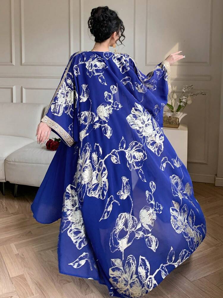 Women's Elegant Lace Patchwork Dress, Lace Robe Two Pieces Set, Spring/Summer,Wedding Guest Dress Women