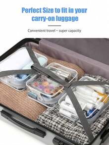 三件套男女通用防水透明化妆包，夏季度假必备，旅行必备 - 轻便多色（白色），多功能旅行拉链包，适用于女士洗漱用品和配件，旅行收纳包，化妆包 - 白色 - 查看 7