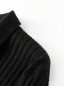 Claim Dot Áo khoác cardigan nam màu trơn, kiểu dáng thường ngày, đa năng cho mùa thu/đông. - màu đen - Xem 5