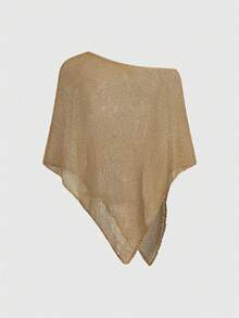 ROMWE Hippie Suéter holgado y calado de punto para mujer, adecuado para vacaciones en la playa - Caqui - Ver 4