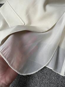 GlowEve 2026 Spring/Summer Elegant Unique Sheer Mesh Splice Thin Trench Coat, Suitable For Commuting - Apricot - View 5