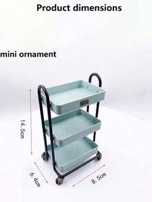 Miniature Model Mini Meal Cart BJD Miniature Food And Play Scene Storage Rack Model Storage Rack, Dollhouse 1:12, Dollhouse Decorative Ornaments, Miniature Scene Shooting Decorative Props, Miniature Model - Multicolor - View 6