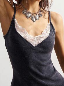 Bohemela Áo hai dây dệt kim màu trơn dáng thường ngày dành cho nữ - Màu be - Xem 9