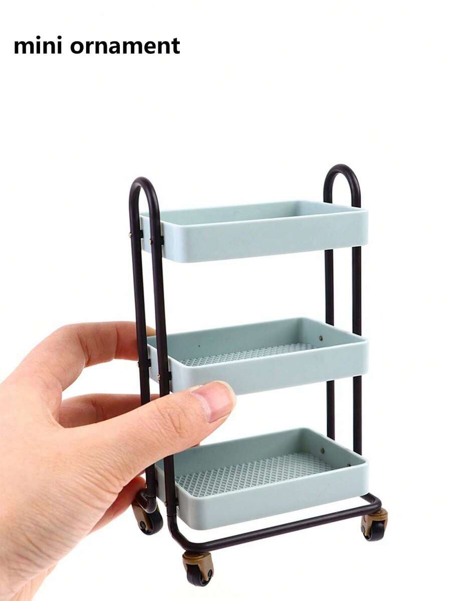 Miniature Model Mini Meal Cart BJD Miniature Food And Play Scene Storage Rack Model Storage Rack, Dollhouse 1:12, Dollhouse Decorative Ornaments, Miniature Scene Shooting Decorative Props, Miniature Model - Multicolor - View 1