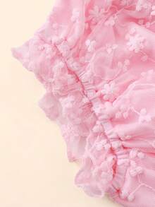 Souflis Souflis 女婴白色蕾丝荷叶边灯笼裤，女婴短裤，白色婴儿短裤，婴儿内裤，适合搭配各种服装、连衣裙、生日装束 - 粉色 - 查看 4