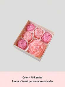 6 Pieces /Set Of Peony Scented Candles, Lavender Fragrance, Rose Fragrance, Home Decoration, Valentine's Day Gift, Wedding Decoration, Party Table Decoration, Candle Ornaments On The Table, Christmas Gift, Gift For Friends, Suitable For Any Occasion: Christmas, Birthday, Mother's Day, Father's Day, Anniversary Gift, Thanksgiving, Valentine's Day - Multicolor - View 9