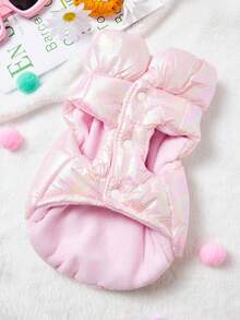 PETSIN 1 Pink Three-Layer Thick Fleece Warm Pet Jacket, Suitable For Small And Medium-Sized Dogs, Casual Style, Autumn And Winter Thick Warm Windproof Clothing - Pink - View 7