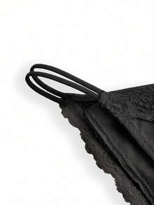 Ocili Quần lót nữ 100% cotton, thoải mái, kiểu dáng tối giản, ren hai mặt, cạp chun, thích hợp cho mùa thu. - màu đen - Xem 9