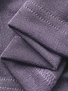 DAZY Shiny Knit Fabric Gathered Waist Top & Loose Drawstring Pants Women's Pajama Set - Purple - View 9