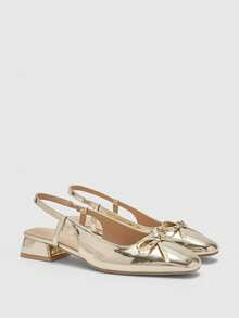 CUCCOO BIZCHIC Zapatos planos versátiles para ir al trabajo, de base dorada, para Navidad - Oro rosa - Ver 7