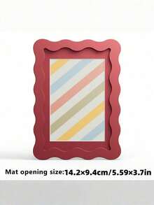 1 pieza Marco de fotos de cartulina de onda de la serie arcoíris, decoración para sala de estar, puede usarse como regalo de cumpleaños, regalo de boda, decoración de mesa Rama, regalo de inauguración de la casa, artículos esenciales para dormitorio, decoración de B&B (sin papel fotográfico) - Multicolor - Ver 9
