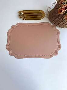 4-Piece Set Meal Mat, Pressed Nordic Style Cup Mat, Dining Mat, Kitchen Accessories, Dining Table Mat, Heat-Resistant And Heat-Resistant Western Style Dining Mat, Suitable For Holiday Decoration, Party Decoration, Desktop Protection Decoration, - Multicolor - View 3