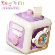 MINKOJA 1PC Busy Cube For Kids Sensory Busy Board Travel Toy For Toddlers Educational Leamning Toys Montessori Toys For Babies Sensory FingerTraining Birthday Gift,Accessories Random Color - Multicolor - View 11