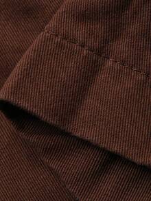 DAZY Women's Regular Waist Pleated Mini Skirt, Casual & Youthful Denim A-Line Skirt - Brown - View 7