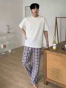 DAZY Men's Short Sleeve T-Shirt And Pants Pajama Set, Spring/Summer - Multicolor - View 5