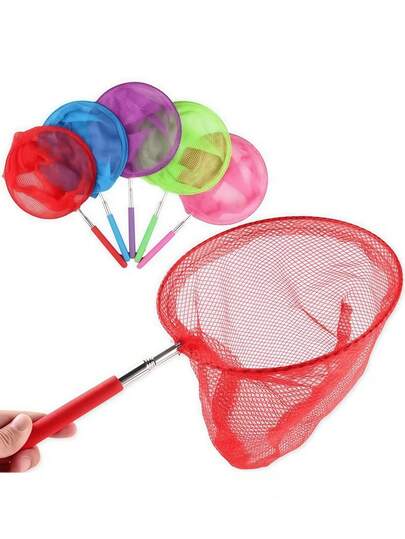 1 2 4 Pcs Collapsible Portable Stainless Steel Small Fishing Insect Net Mini Telescopic Handheld Tool For Outdoor Camping Adventure Spring Summer Fall Random Colors