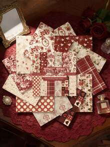 24张DIY相册、剪贴簿、日记材料纸、卡片制作背景纸，6英寸单面图案纸 - 彩色 - 查看 1