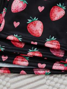 3pcs/Set Teen Girls Cute Avocado Print Pajama Set Includes Long Pants, Shorts, And Short Sleeve Top - Multicolor - View 7