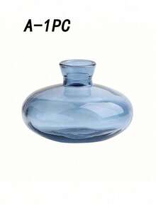 蓝色玻璃花瓶，现代装饰小型迷你花瓶，简约美学，复古可爱，手工制作，迷你婚礼餐桌中心摆件，适合单支玫瑰花，家居装饰，花瓶，中心摆件，餐桌装饰 - 藍色 - 查看 5