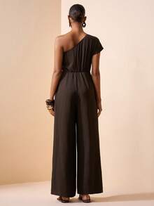 Zivah Bộ jumpsuit màu nâu cà phê, hàng mới về mùa Xuân/Hè 2026, thích hợp cho mùa cưới, lễ hội âm nhạc, lễ Phục Sinh, phong cách miền Tây, Boho, tiệc tùng lấy cảm hứng từ Nashville, đám cưới, buổi tối, hẹn hò, tụ họp, sinh nhật, sinh viên, đi làm, công sở thường ngày. Không tay, hở lưng gợi cảm, nhún eo, có túi thật, ống rộng thoải mái, chất liệu vải có họa tiết. - Cà phê nâu - Xem 2