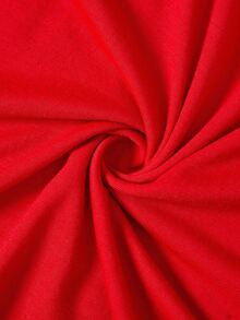 SHEIN Essnce 女士休闲宽松圆领短袖T恤，爱心印花，适合夏季和情人节穿着，红色，春季女装，夏季外出上衣，红色图案T恤，可爱红色上衣 - 紅色 - 查看 4